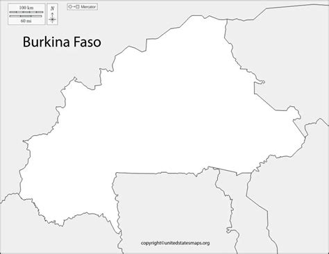 Blank Burkina Faso Map | Map of Upper Volta Blank