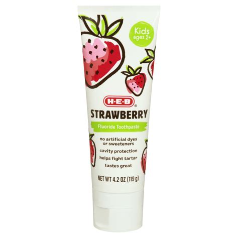 H-E-B Kids Fluoride Toothpaste - Strawberry - Shop Toothpaste at H-E-B