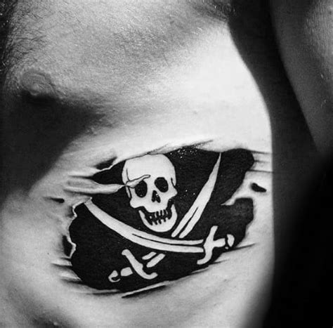 40 Pirate Flag Tattoo Designs For Men - Jolly Roger Ink Ideas