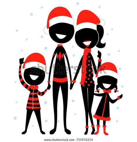 Vector Illustration Stick Figure Silhouette Family Stock Vector (Royalty Free) 755976214 ...