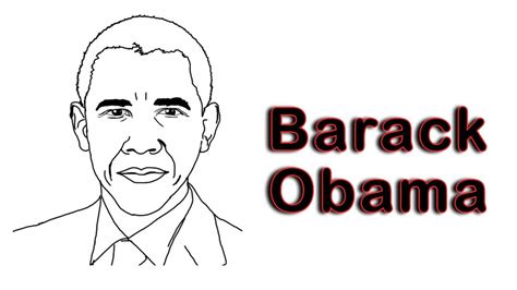 Barack Obama Drawing Easy Sketch | How to Draw Barack Obama Outline - YouTube