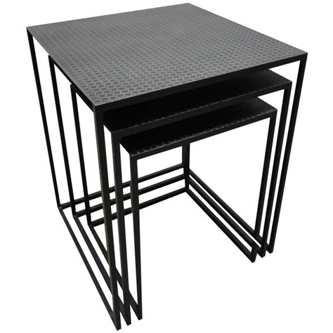 Contemporary Metal Nesting Tables - Set of 3 | Chairish