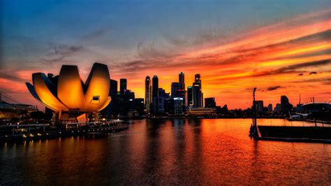 wallpaper sunset singapore hd | Singapore city, Asia travel, Beautiful sunset