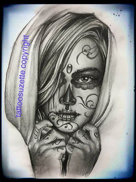 Santa Muerte Tattoo Drawing at GetDrawings | Free download