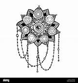 Chakra Symbols Black And White Sketch Coloring Page sketch template