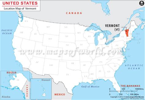 Where is Vermont Located? Location map of Vermont