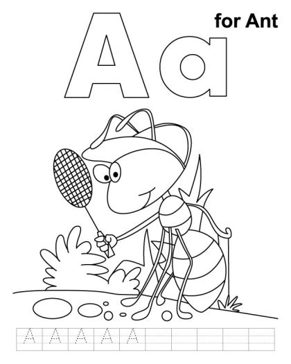 Letter Aa Coloring Pages at GetColorings.com | Free printable colorings pages to print and color