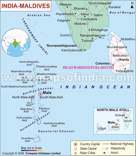 Map Maldives And India - Brenda Tatiania