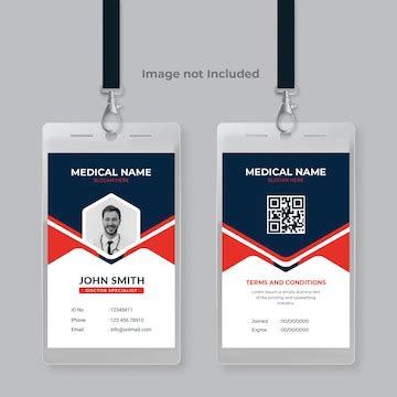 Premium PSD | Creative shape design medical id card template