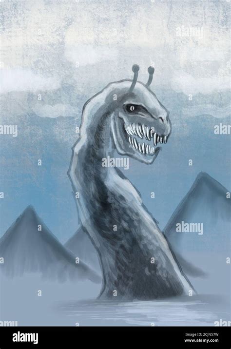 LOCH NESS MONSTER Illustration of a Cryptid monster Stock Photo - Alamy