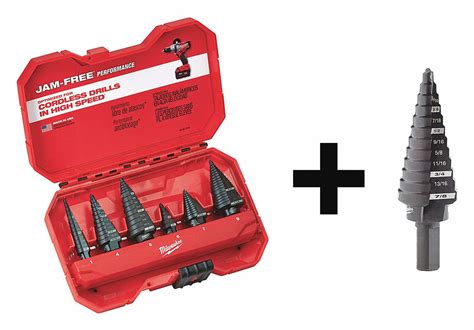 MILWAUKEE Step Drill Bit Set, 7 pcs. - 7DY18|48-89-9224 48-89-9204 - Grainger