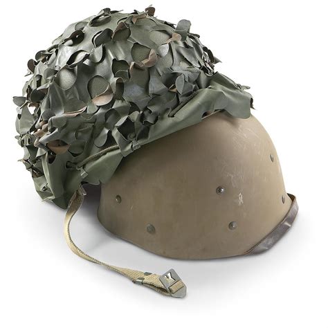 New French Military Helmet / Cover, Olive Drab - 156863, Helmets & Accessories at Sportsman's Guide