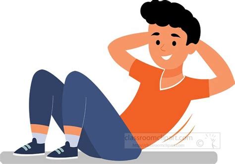 Sports Clipart-boy performs sit up exercise