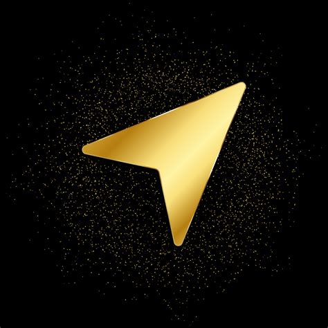 Cursor gold, icon. Vector illustration of golden particle on gold ...