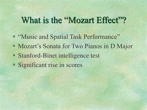 PPT - “The Mozart Effect” PowerPoint Presentation - ID:163821