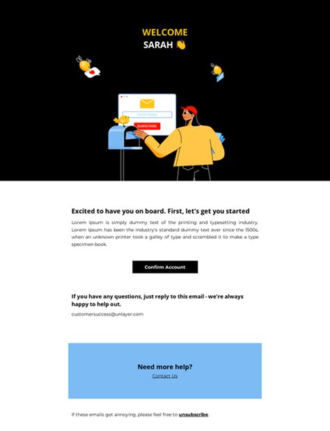 Free Welcome Email Templates | Unlayer