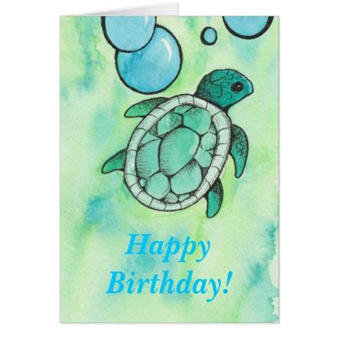 Turtle Birthday Card | Zazzle.com