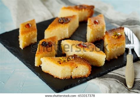 Arab Traditional Basbousa Different Nuts Eastern Stock Photo (Edit Now ...