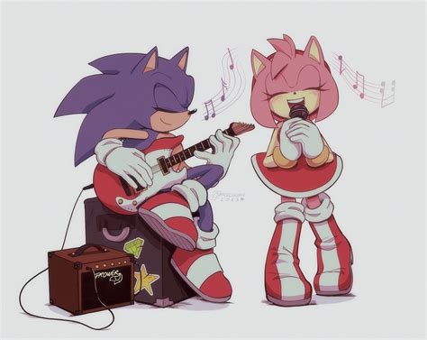 sonic the hedgehog and amy rose (sonic) drawn by spacecolonie | Danbooru