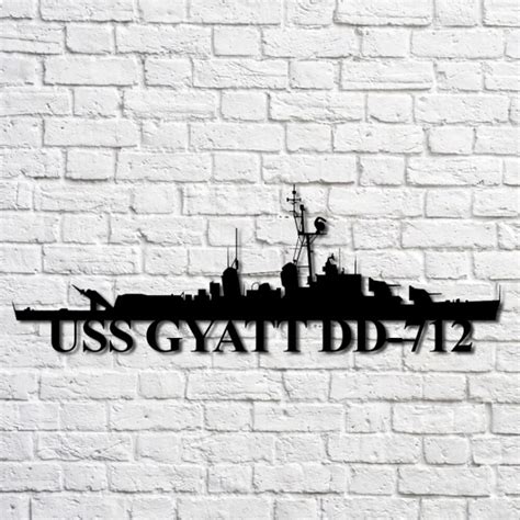 Uss Gyatt Dd-712 Navy Ship Metal Art, Custom Us Navy Ship Cut Metal Sign, Gift For Navy Veteran ...