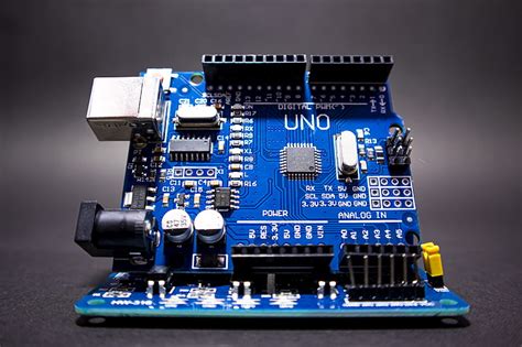 Arduino uno, black background, circuit, component, electronic, hardware ...