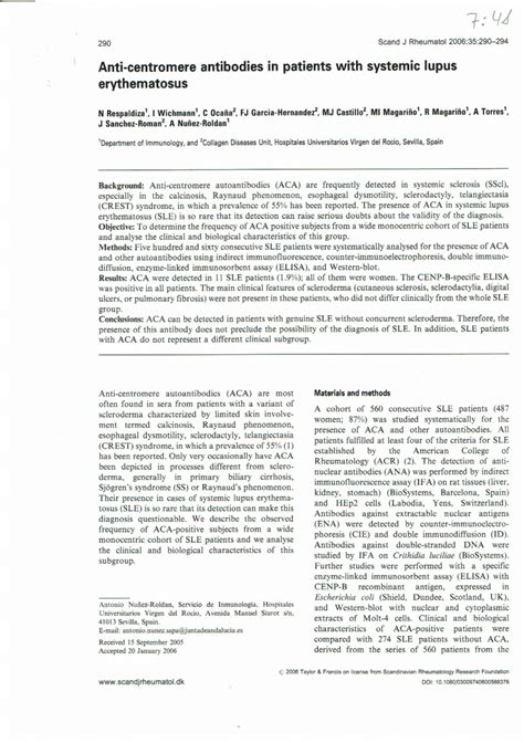 (PDF) Anti-centromere antibodies in patients with systemic lupus ...