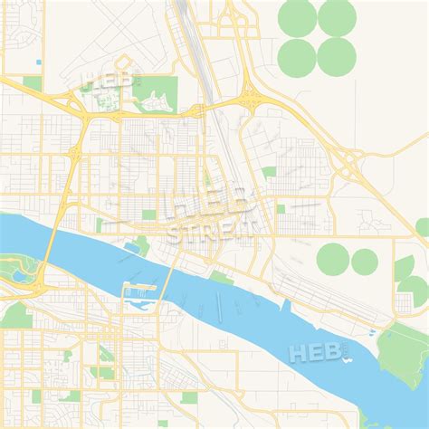 Empty vector map of Pasco, Washington, USA | HEBSTREITS Sketches | Map vector, Map, Travel maps