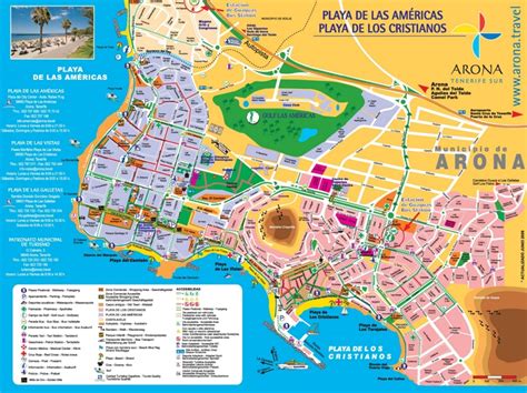 Los Cristianos and Playa de las Américas tourist map - Ontheworldmap.com