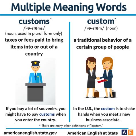 Multiple Meaning Words: Custom | Advanced english vocabulary, Multiple meaning words, English ...