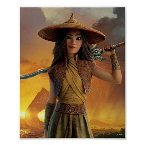 Raya and the Last Dragon | Raya smiles, standing with her sword over her the back of her ...