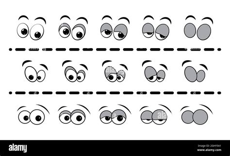 Blink eye animation step. Human cartoon face with blinking eyeball ...