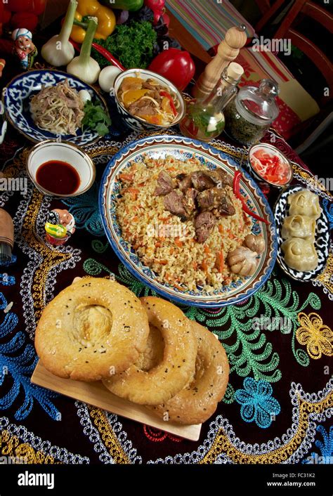 food set Central Asian cuisine Stock Photo - Alamy