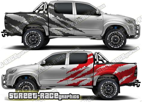 Toyota Hilux large side RALLY / overland style graphics kit.