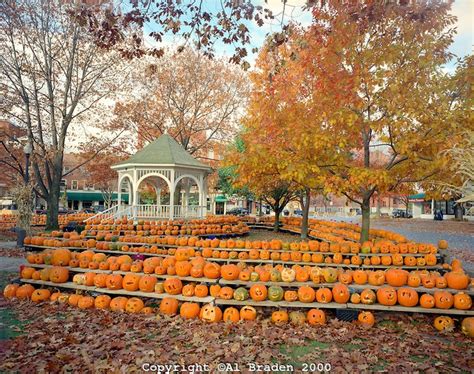 Gazebo and Jack o Lanterns at Central Square, Keene Pumpkin Festival ...