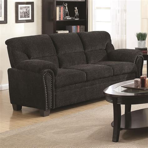 Coaster Clemintine by Coaster Casual Padded Sofa with Nail Heads | A1 Furniture & Mattress | Sofas