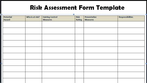 Risk assessment form templates in excel – Artofit