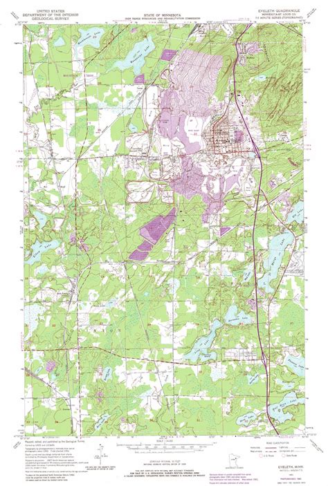 Eveleth topographic map 1:24,000 scale, Minnesota