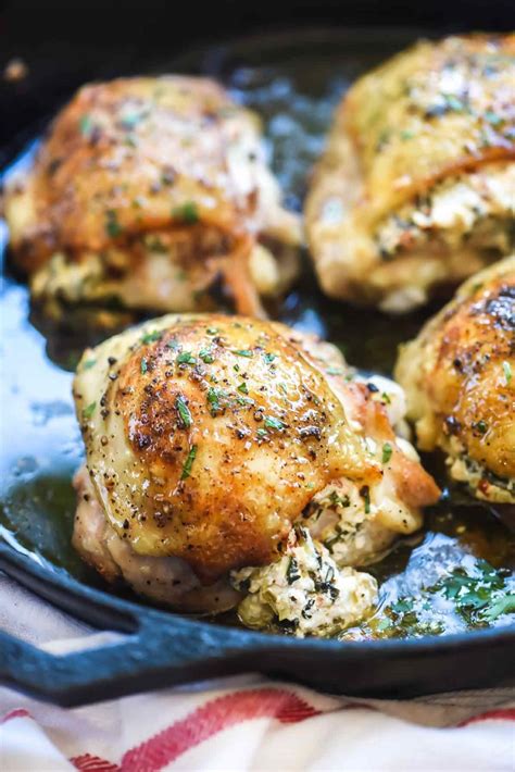 Stuffed Chicken Thighs with Spinach and Goat Cheese | foodiecrush.com