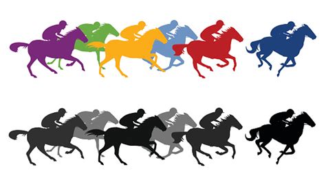 Horse Race Silhouette Stock Illustration - Download Image Now - iStock