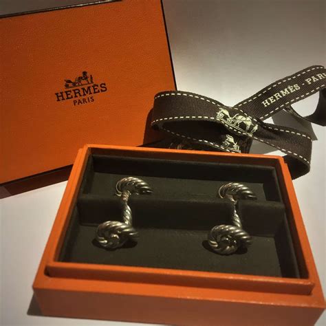 Pair of Hermès "Noeuds Marins" ("Marine Knot") cufflinks in silver