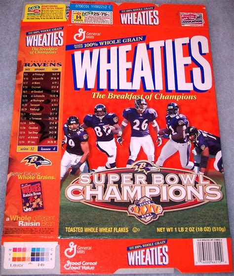 2001 Baltimore Ravens Super Bowl XXXV Champions | Wheaties Box - Wheaties King