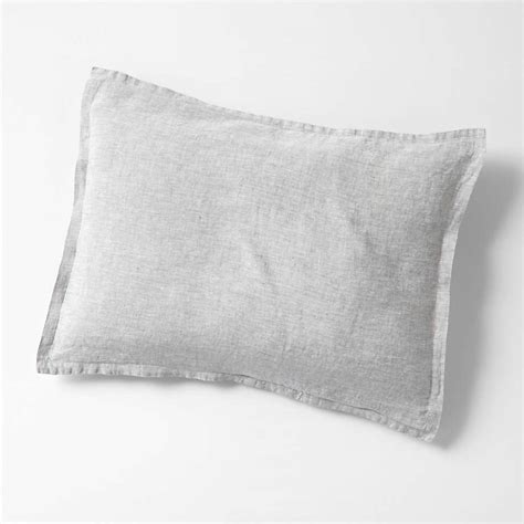 New Natural European Flax Certified Linen Grey Chambray Bed Pillow ...