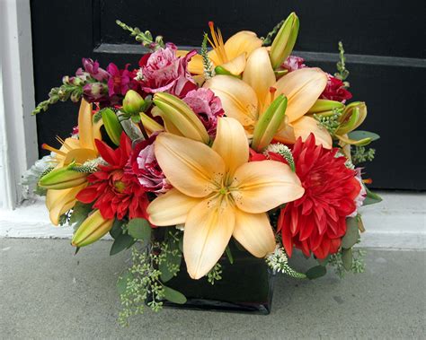 Photo Bouquets lilium flower Dahlias