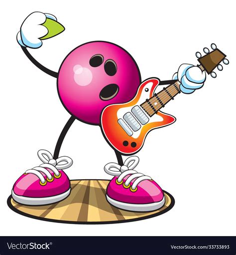 Rock n bowl bowling ball character Royalty Free Vector Image