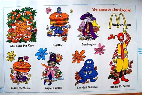 an advertisement for mcdonald's with cartoon characters