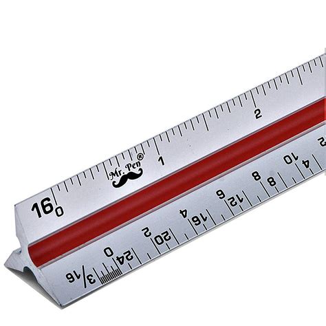 Mr. Pen 12-inch Triangular Architectural Aluminum Scale Ruler, Color ...