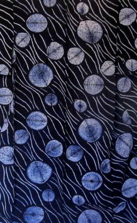 patternbase: Yukata with shibori blossoms in water back close up via ...