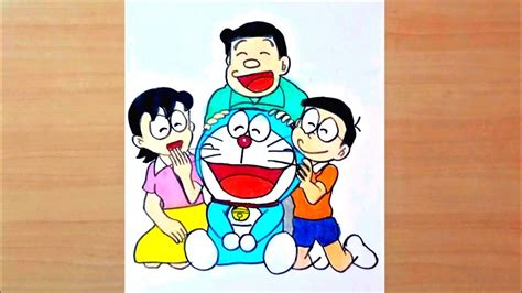 How to Draw Doraemon and His Family || Doraemon and His Family Drawing ...