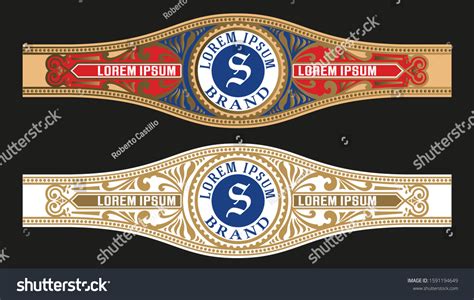 Vintage Cigar Label Template Vector Emboss Stock Vector (Royalty Free ...