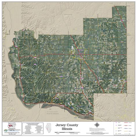 Jersey County Illinois 2018 Aerial Wall Map, Jersey County Illinois ...